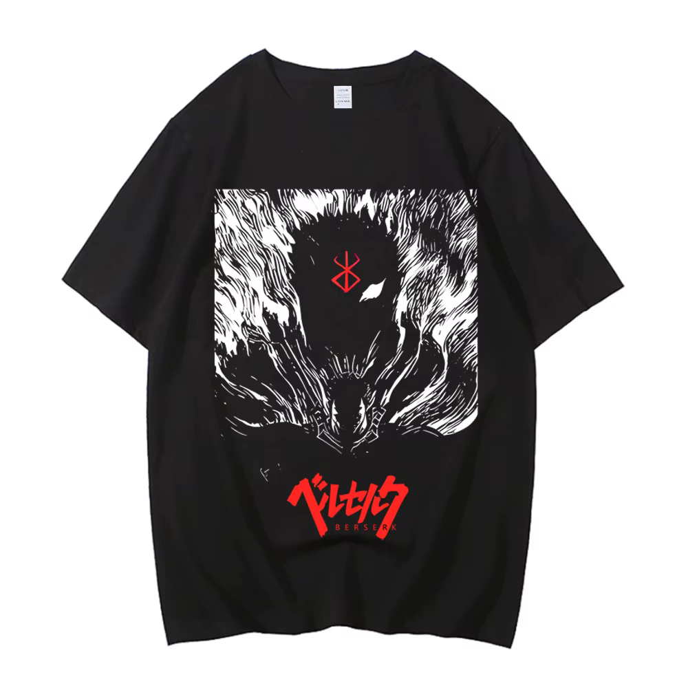 Anime Berserk T-shirt D'été Hommes Femmes Haute Qualité Coton Manches Courtes T-shirt Imprimé T-Shir