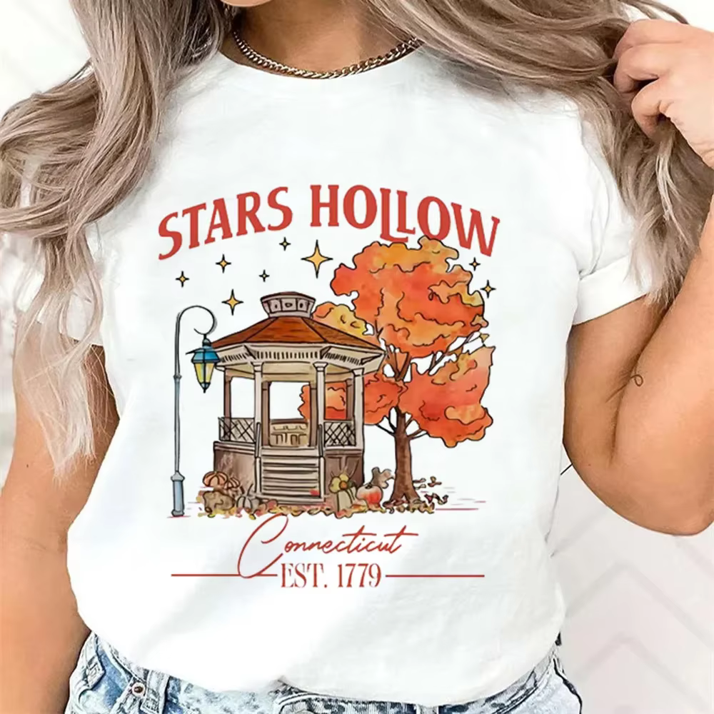 T-shirt Gilmore pour femme, été, Y2K, haut de créateur, vêtements japonais amusants, manches courtes