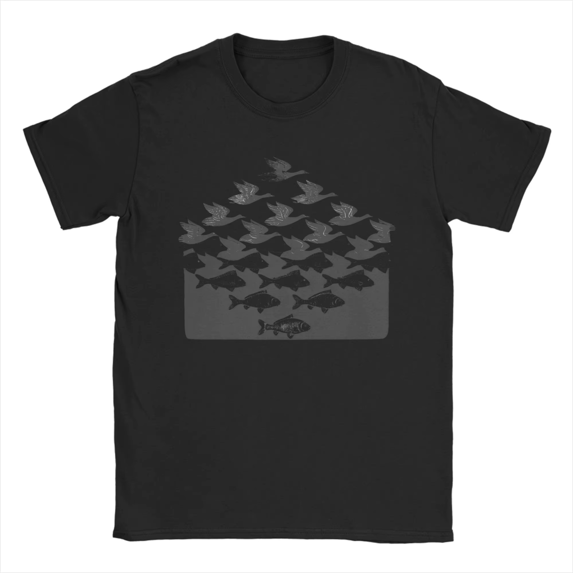 MC Escher Fish House pêcheurs hommes t-shirts Art classique fou T-Shirt à manches courtes col rond c