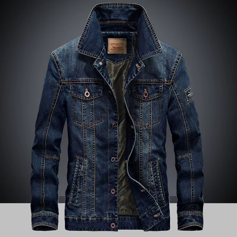 Veste en jean pour hommes, col rabattu, manteau surdimensionné décontracté, printemps automne hiver,