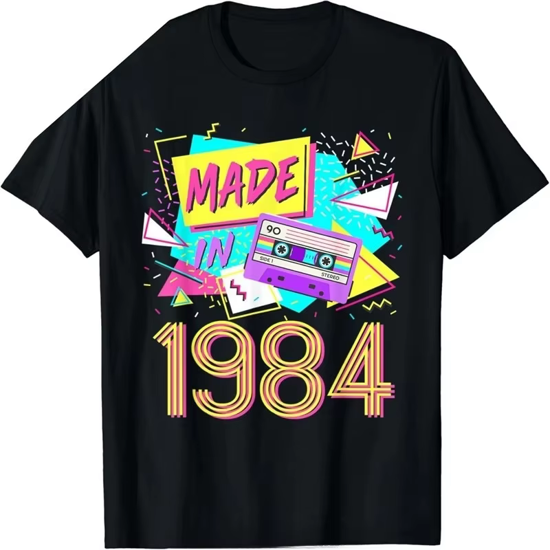 T-shirt rétro vintage des années 80, fabriqué en 1984, pour le 38e anniversaire, vêtements pour femm