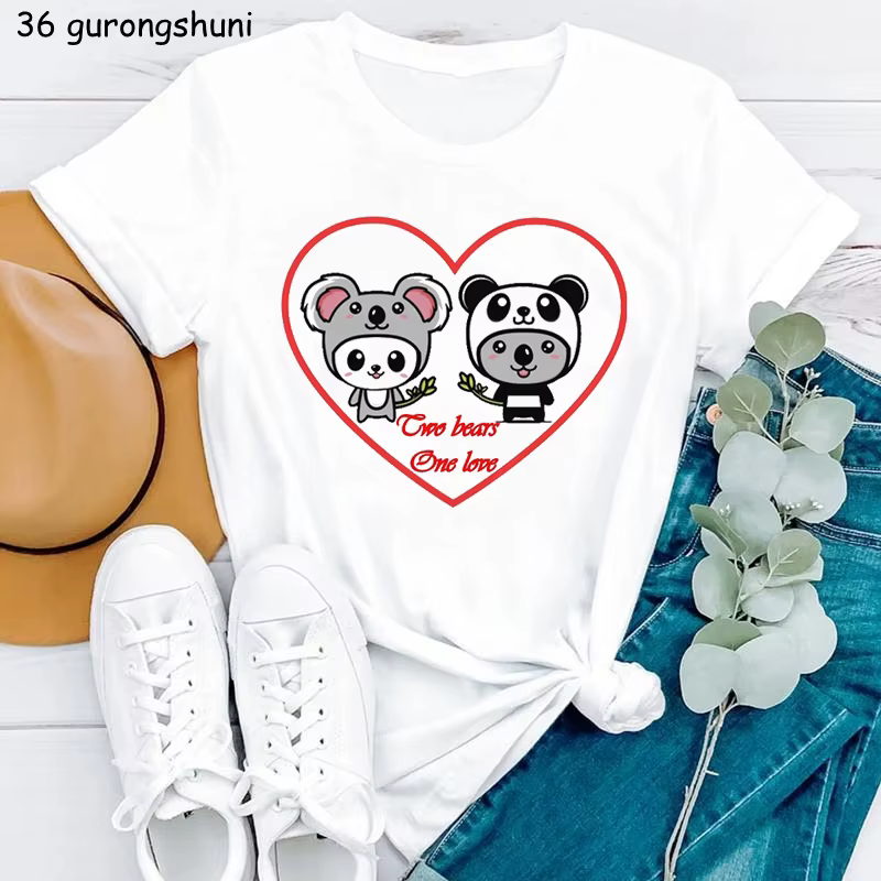 T-shirt femme blanc, humoristique et estival, Just A Girl Who Love Koala, Harajuku, Kawaii