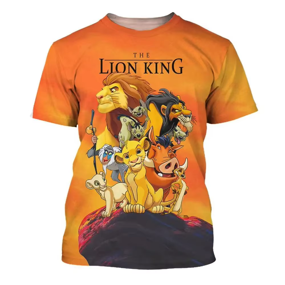 T-shirt imprimé en 3D du Roi Lion pour hommes et femmes
