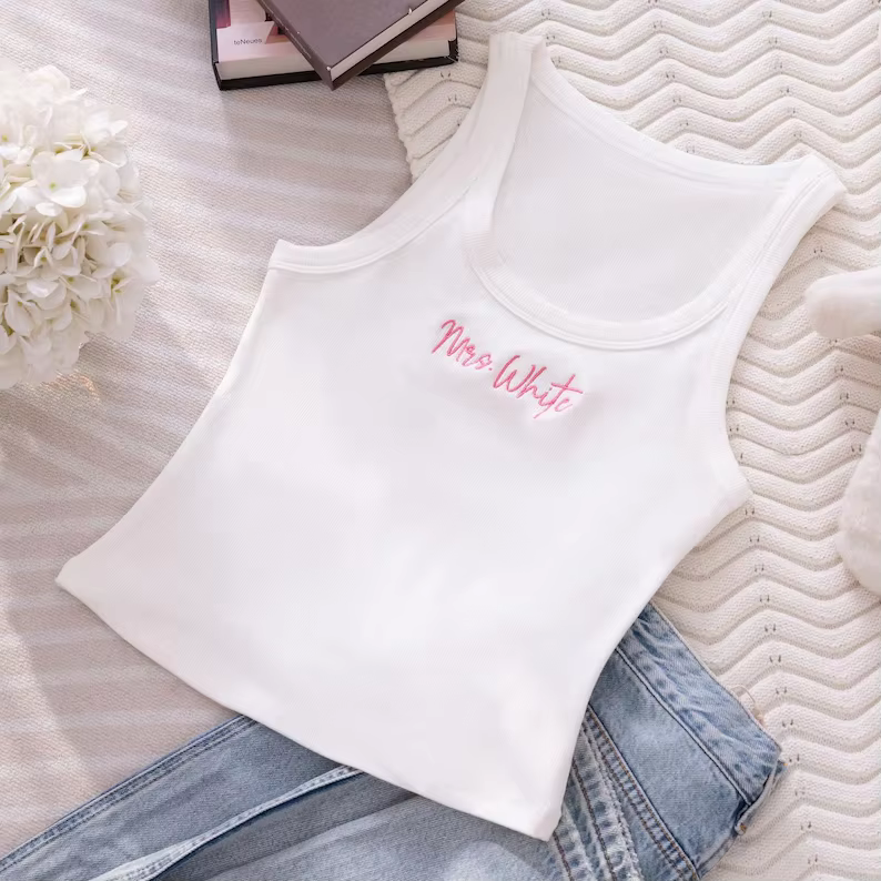 Débardeur Femme Brodé pour Mariage