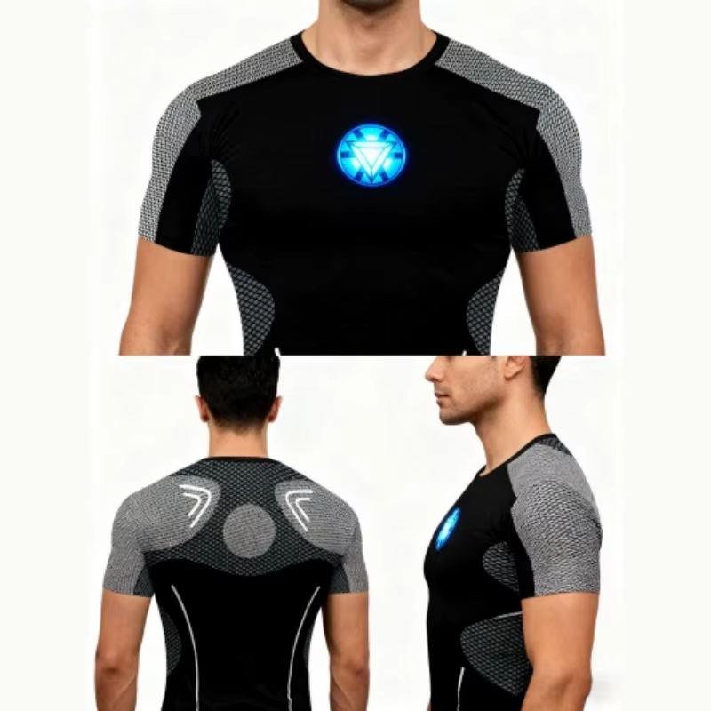 T-shirt de compression Iron Man Arc Reactor pour homme