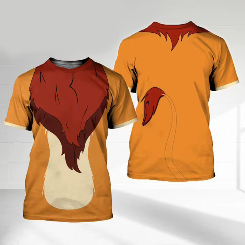 T-shirt imprimé en 3D du Roi Lion pour hommes et femmes