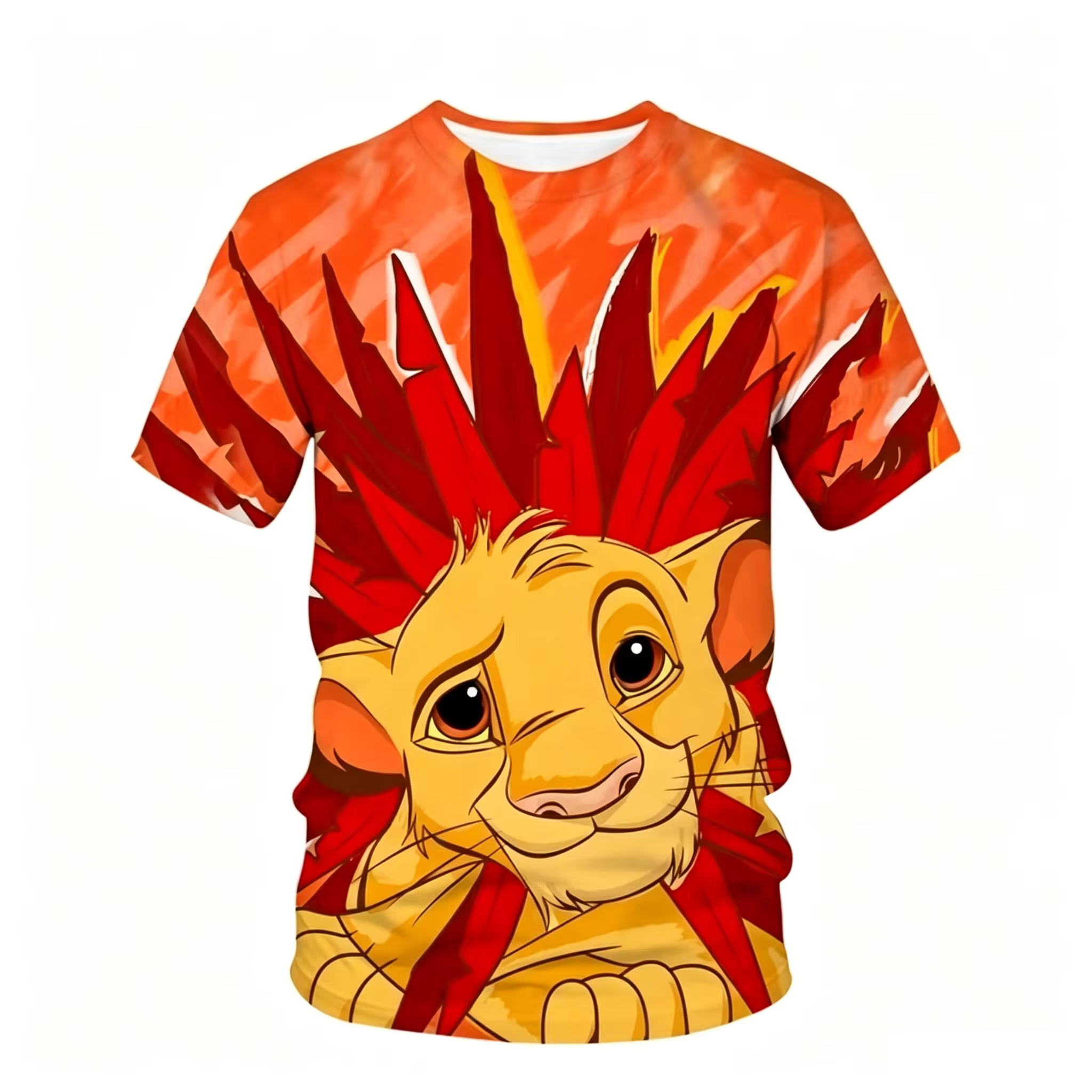T-shirt imprimé en 3D du Roi Lion pour hommes et femmes