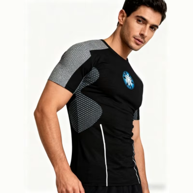 T-shirt de compression Iron Man Arc Reactor pour homme