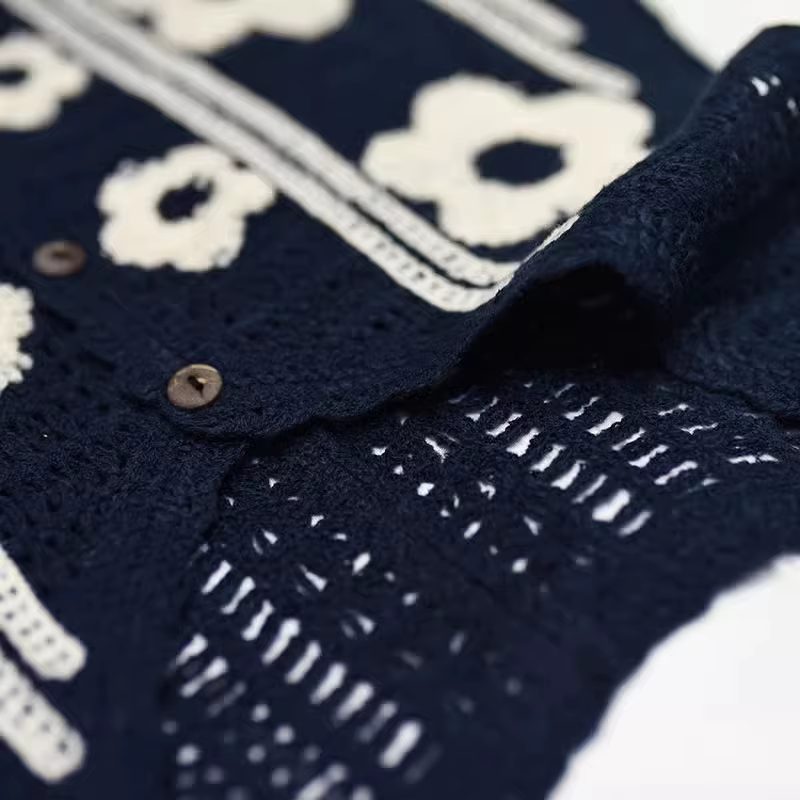 Débardeur en Crochet à fleurs pour femmes et adolescentes
