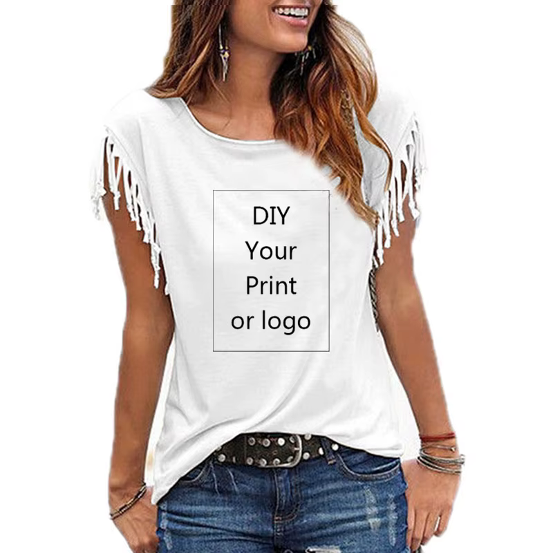 Nouveau T-shirt personnalisé 2026 pour femme – Créez votre propre motif photo ou logo – Haut à manches courtes avec
