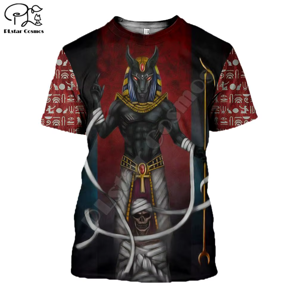 PLstar CosmosHorus ancien Horus dieu égyptien oeil d'egypte pharaon Anubis visage impression 3d T-shirt hommes/femmes unisexe Streetwear S-1