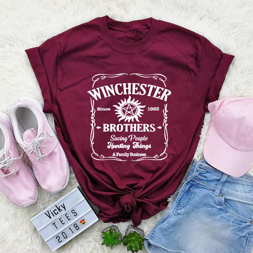 T-shirt inspiré de la série télévisée Winchester Brothers, chemise naturelle, chemises esthétiques vintage, cadeau GérGift, Sam et ROM
