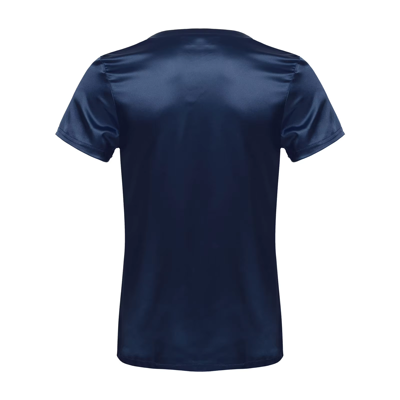 Iiniim-T-Shirt en Satin à Manches Courtes et Col en V pour Homme