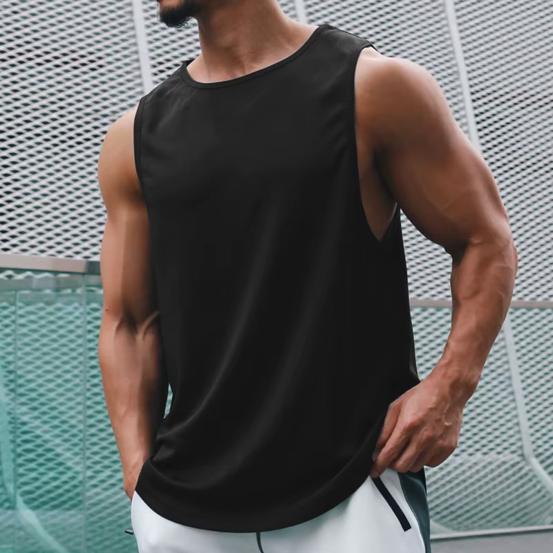 Muscleguys débardeur de gymnastique hommes musculation Singlet Fitness Stringer chemise sans manches maille séchage