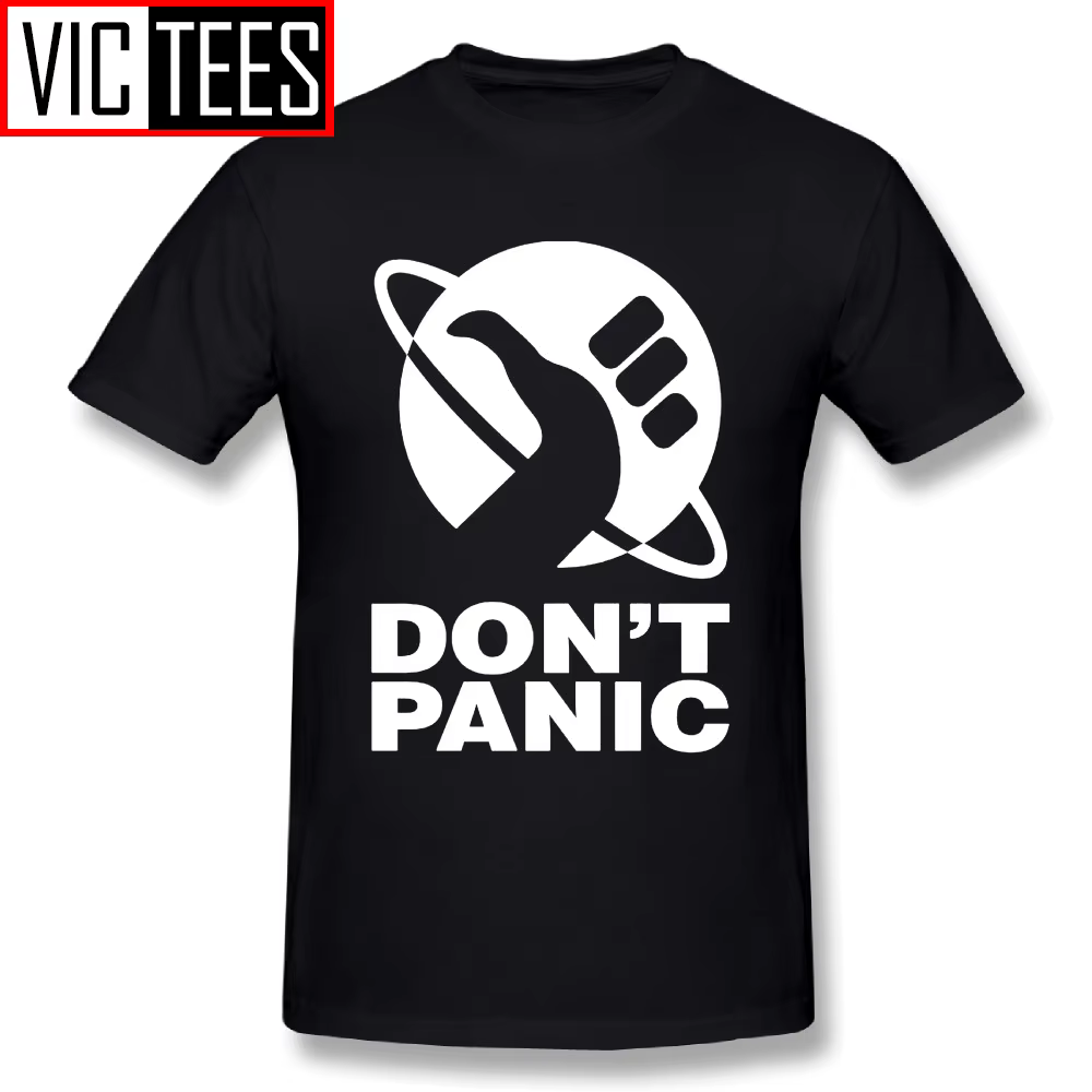 T-shirt imprimé Don't Panic pour homme