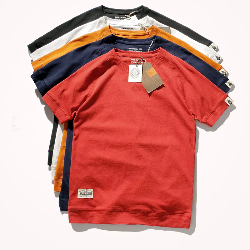 T-shirt uni à manches Leurs lan pour hommes