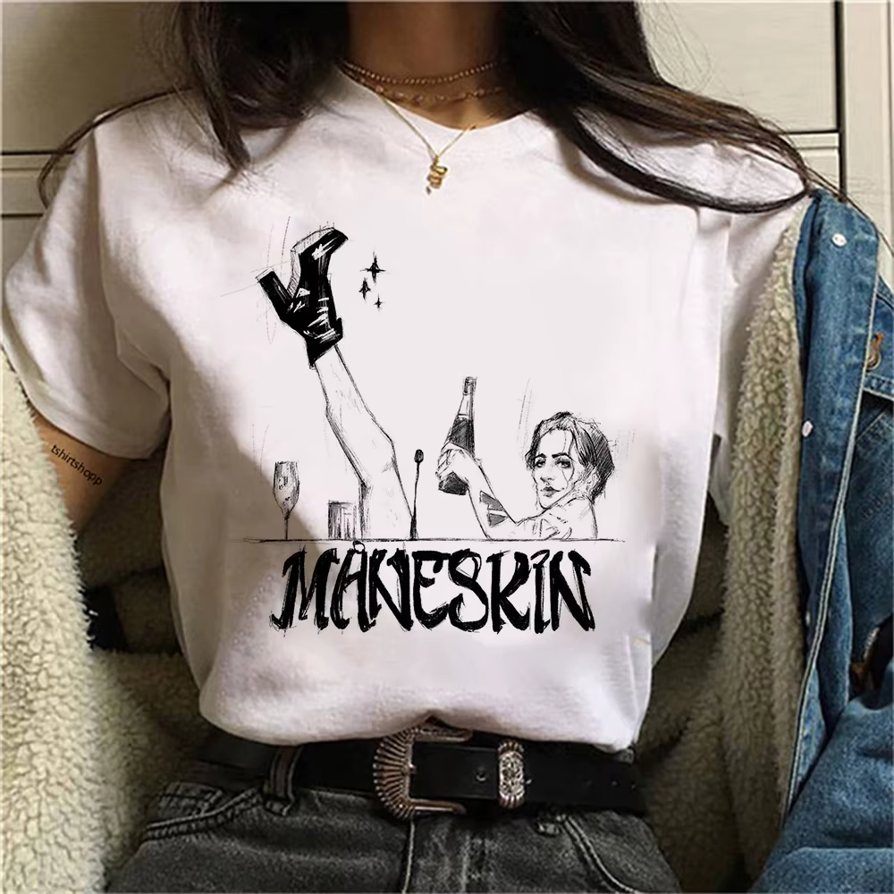 Maneskin-T-shirt en coton pour femmes