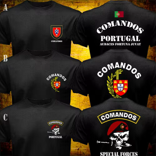 T-shirt militaire des Forces spéciales de l'armée portugaise pour hommes
