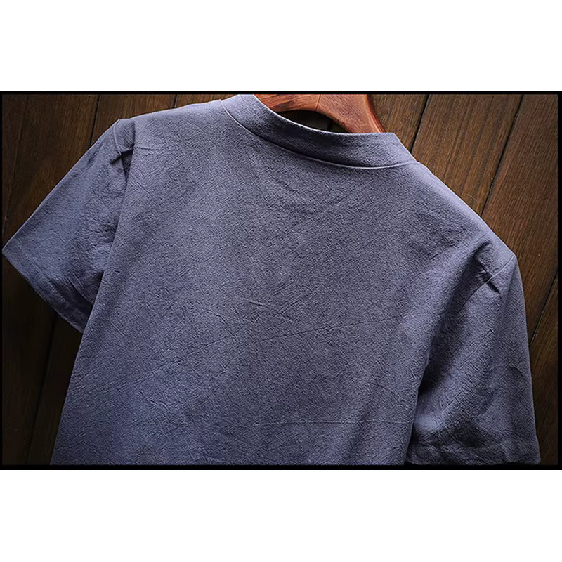 2025 nouvelle marque d'été T-Shirt hommes à manches courtes en vrac respirant coton lin