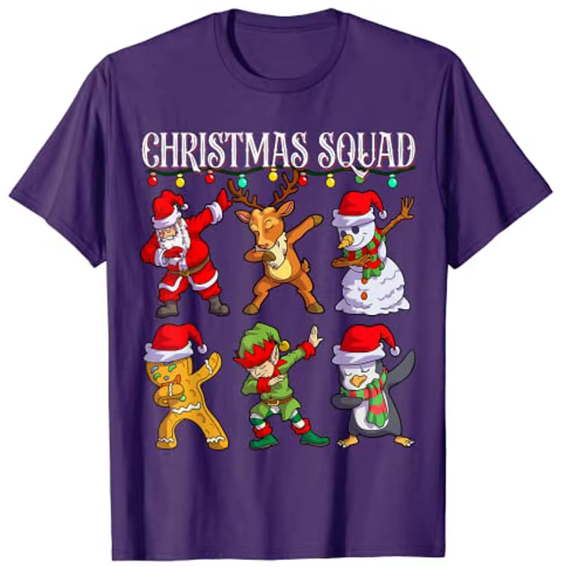 T-Shirt Dab de noël pour équipe de noël, famille assortie, père noël, amis