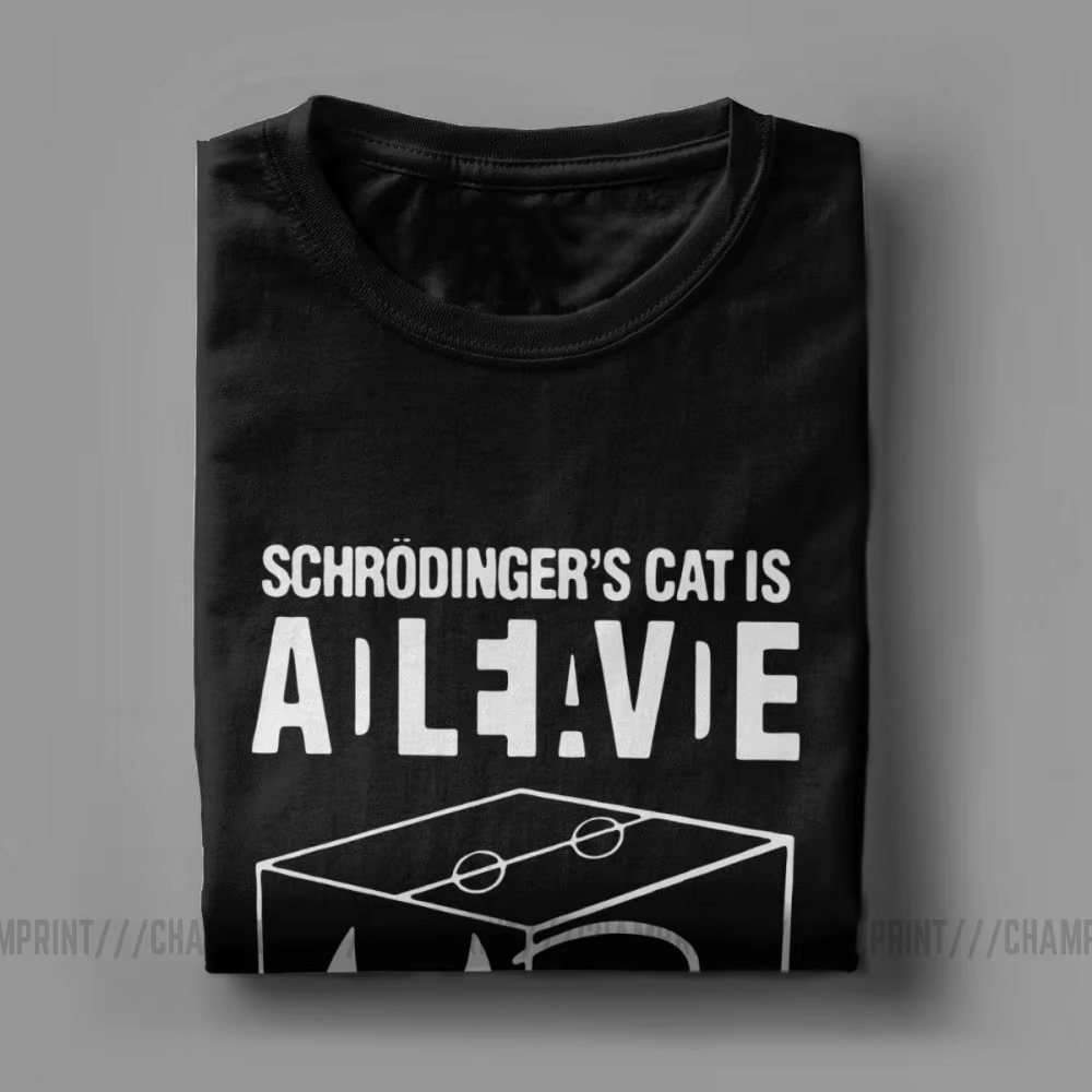 Schrodingers chat Big Bang théorie T-Shirts hommes Sheldon Cooper Geek TBBT pur coton t-shirt à manches courtes