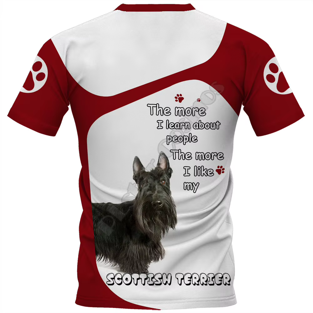 Scottish Terrier 3D imprimé T-shirts femmes pour hommes été