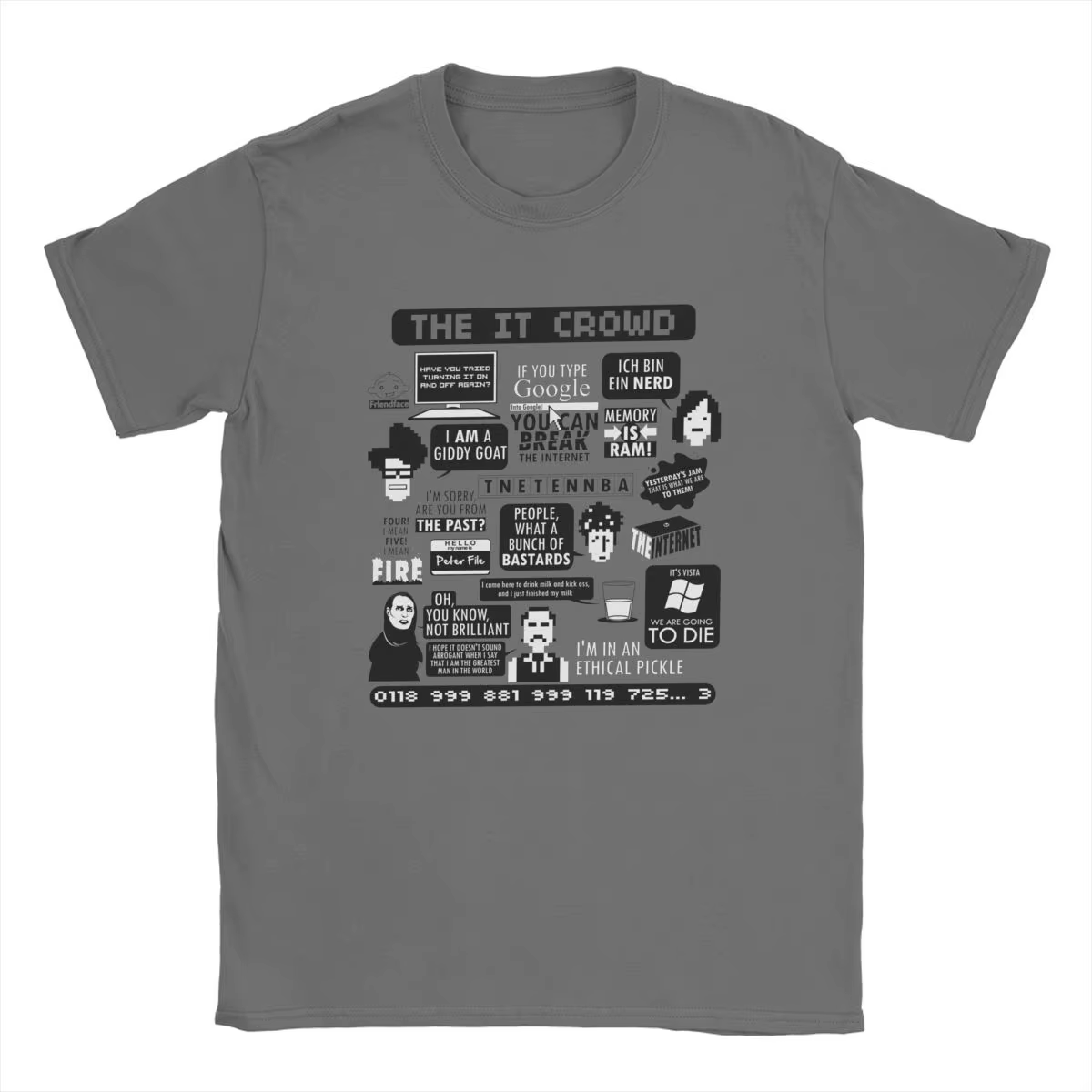 T-Shirt à Manches Courtes en Pur Coton pour Homme