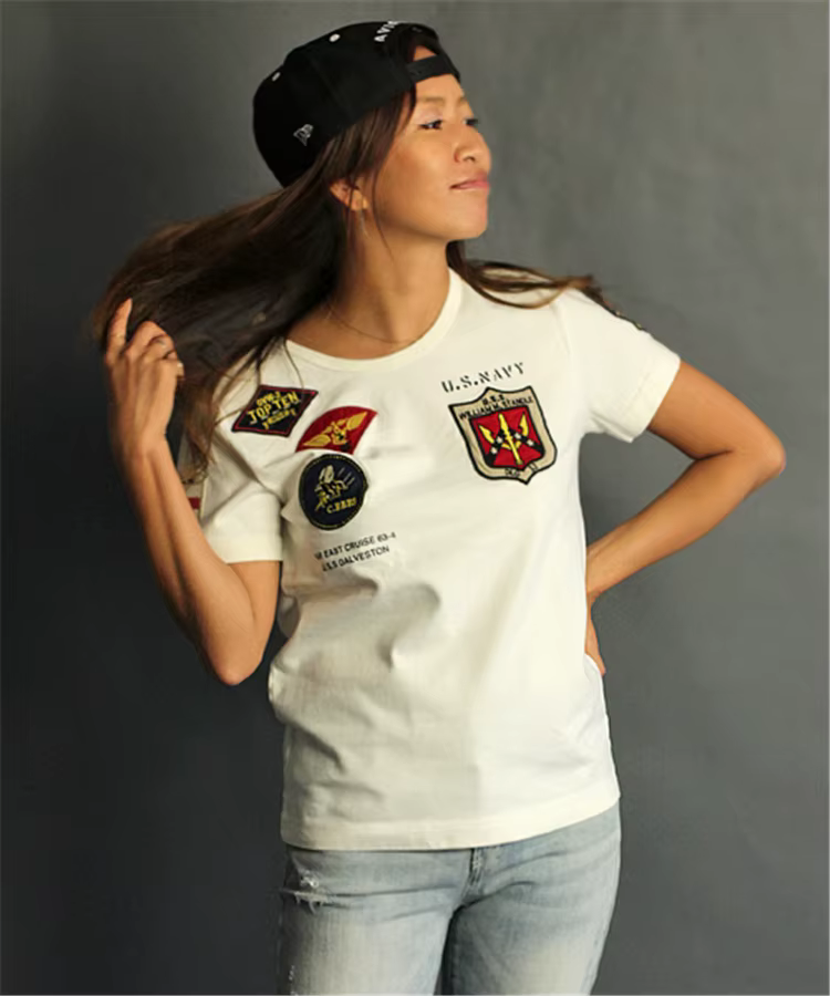 Top Gun O cou militaire pilote de l'armée de l'air Patch femme homme T-shirt WAPPEN BADGES été
