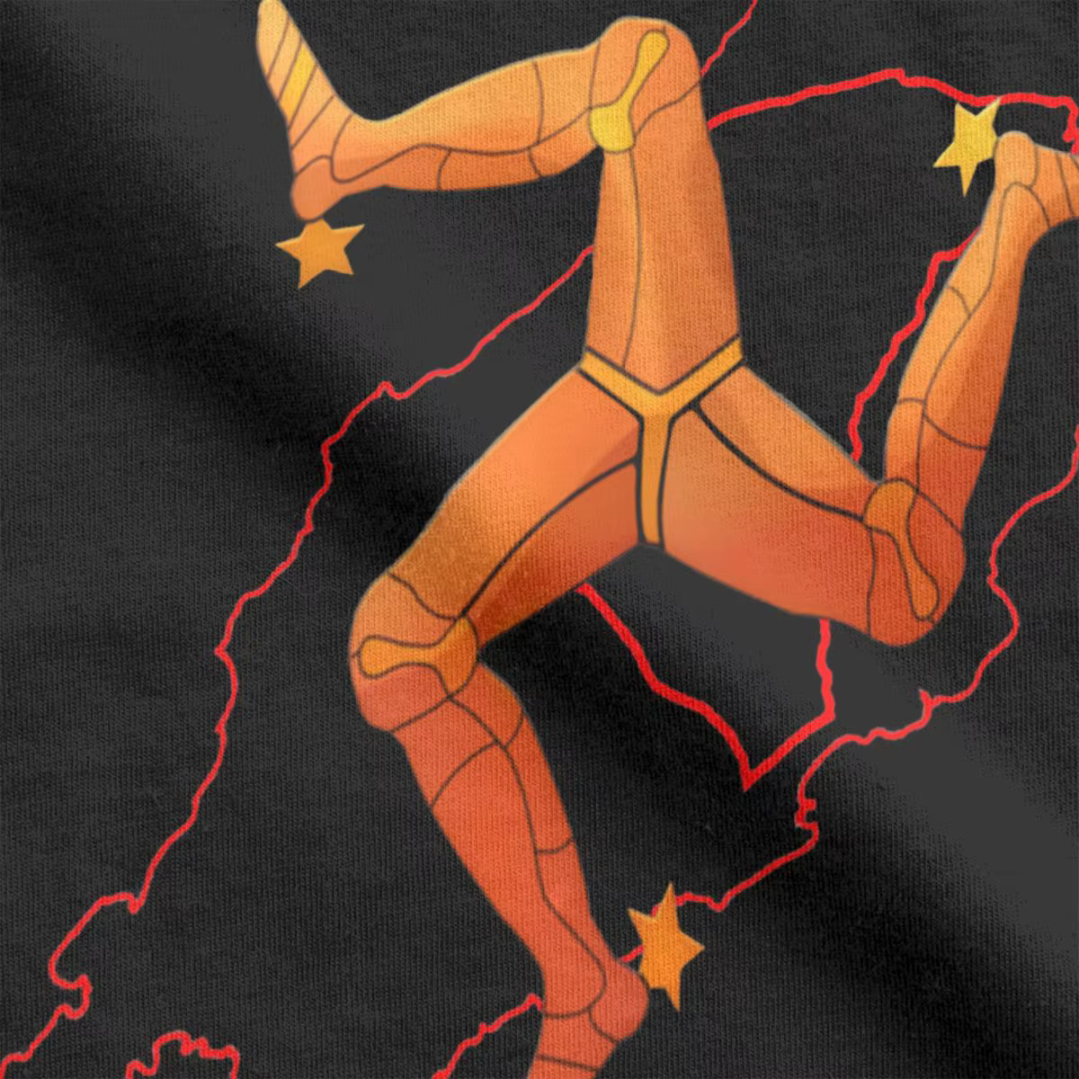 T-shirt imprimé graphique de l'île de Man pour hommes