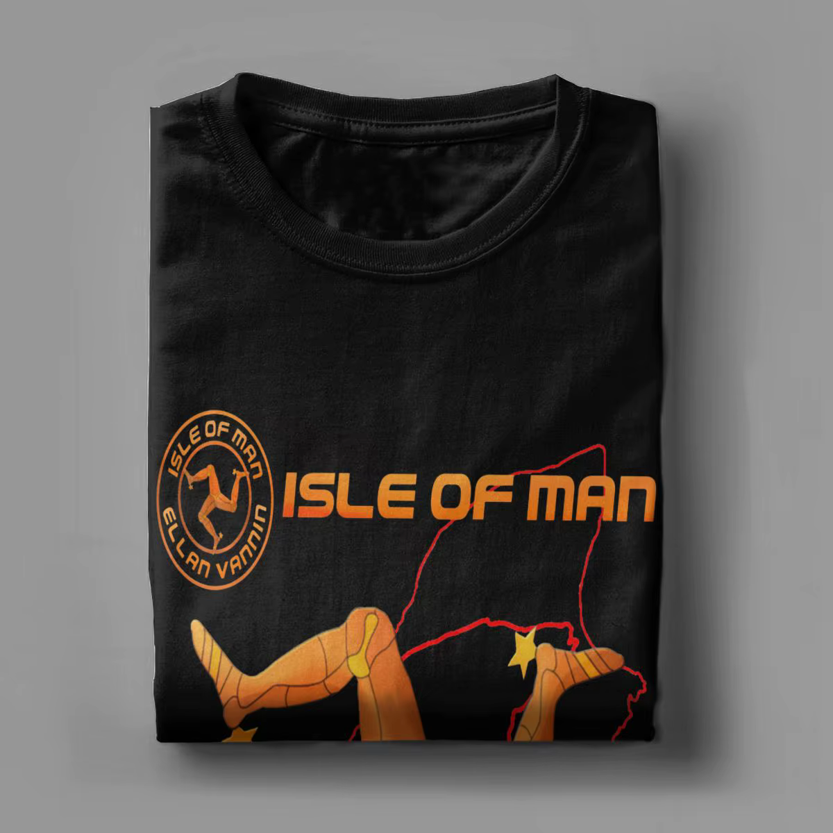 T-shirt imprimé graphique de l'île de Man pour hommes