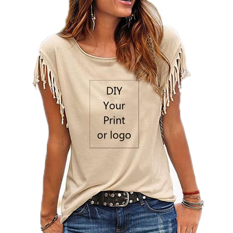 Nouveau T-shirt personnalisé 2026 pour femme – Créez votre propre motif photo ou logo – Haut à manches courtes avec
