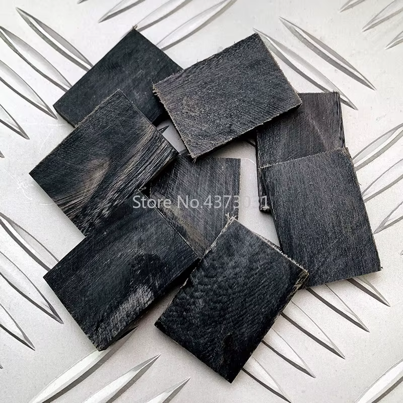 4 pièces bricolage couteau poignée Patch matériel noir corne de buffle
