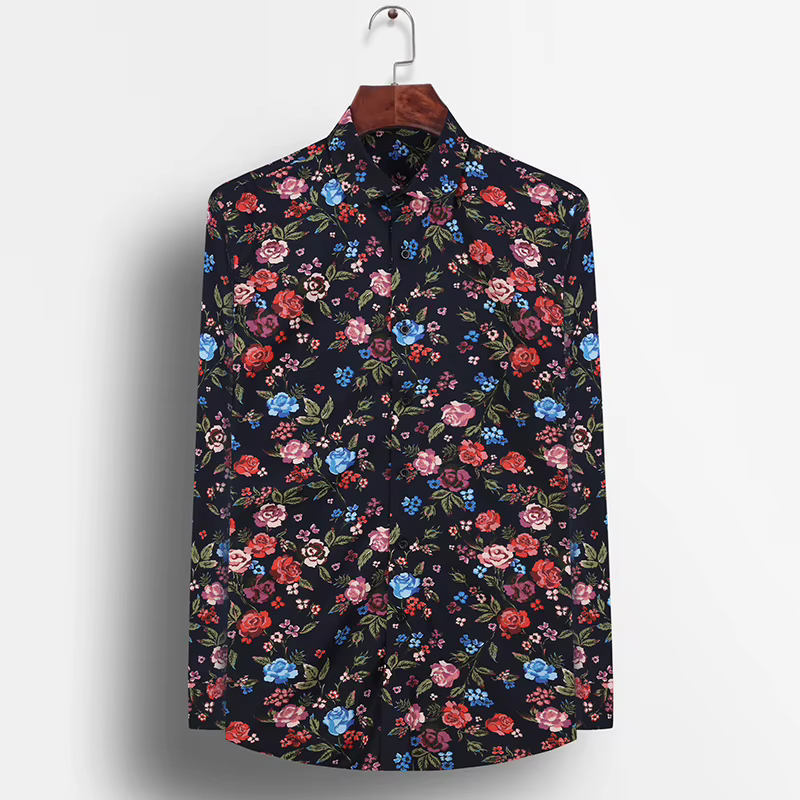 Chemise à imprimé floral pour hommes