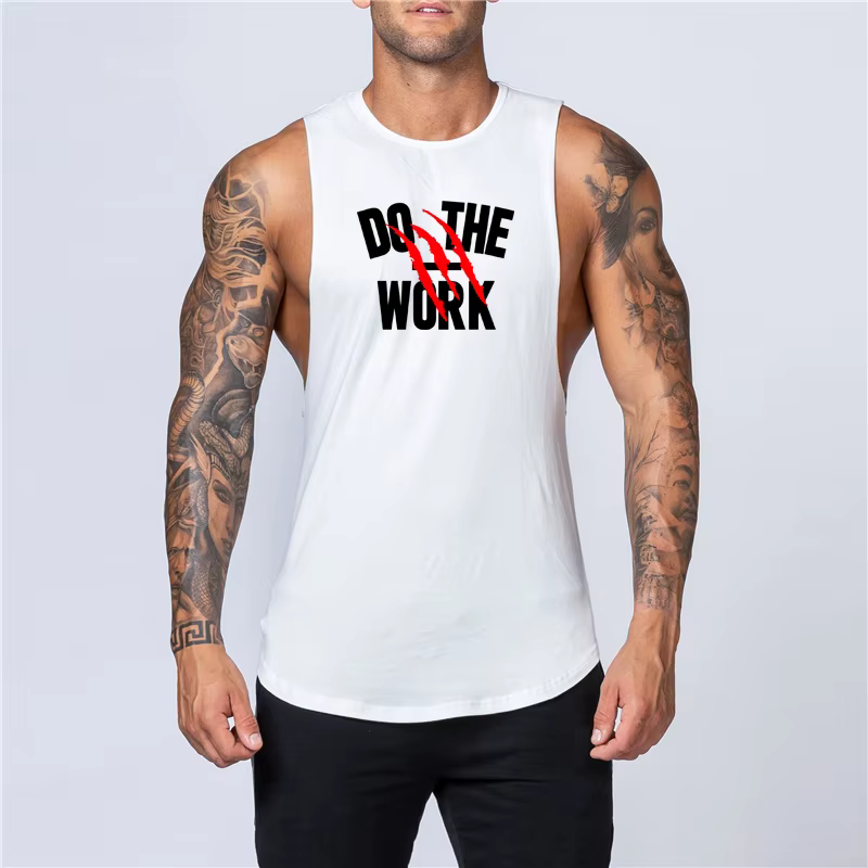 Débardeur en coton pour homme, vêtement de sport, sans manches, pour musculation, Fitness