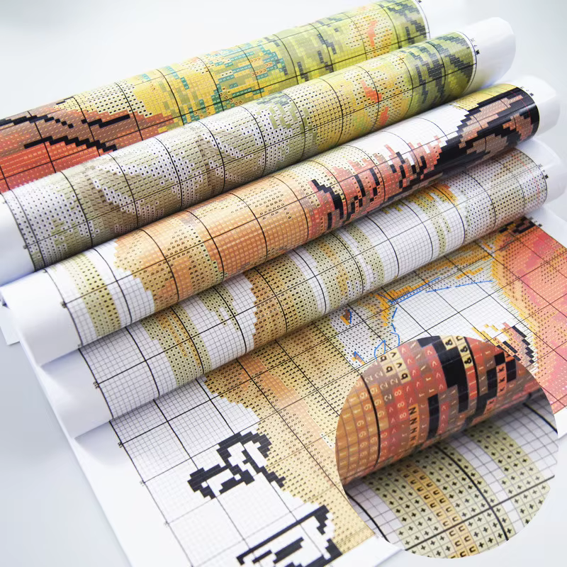 Kit de Broderie Point de Croix Pré-imprimé The Sewing Girl – Motifs Comptés DIY 11CT 14CT 16CT HD DMC – Kit