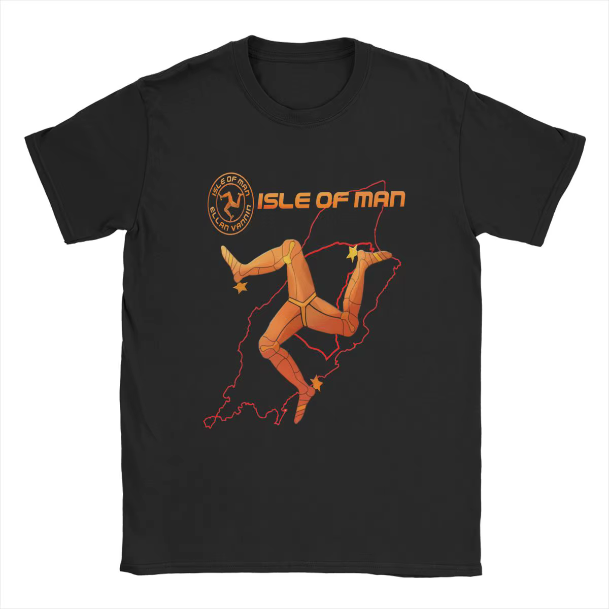 T-shirt imprimé graphique de l'île de Man pour hommes