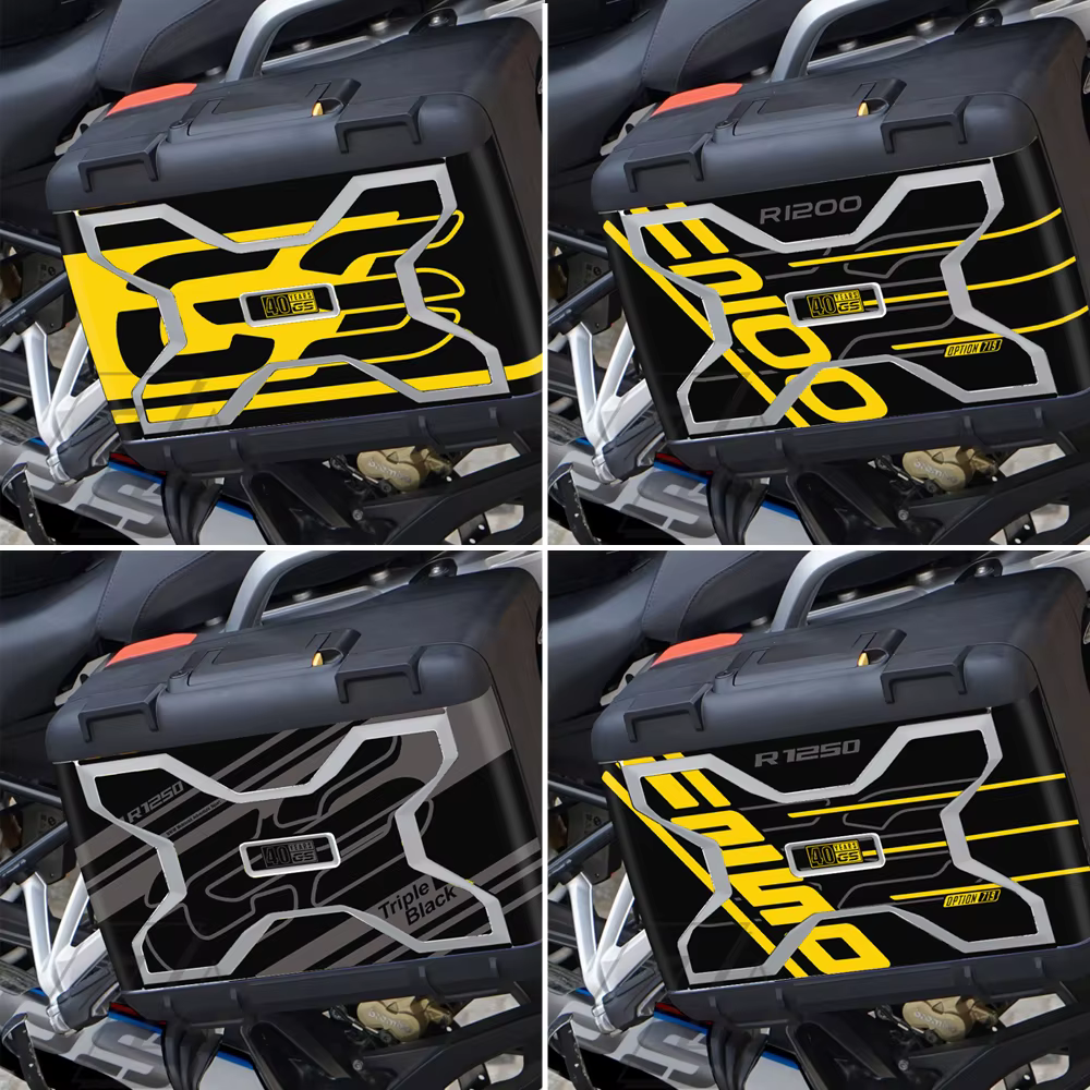 Étui à autocollants de moto pour BMW Vario Case 2013 – 2020 W/ R1250GS, autocollants Triple noir pour boîte de coffre