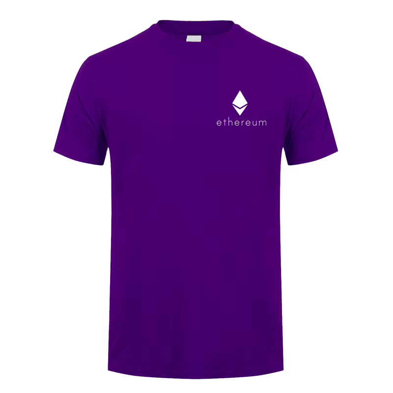 Crypto-monnaie Ethereum t-shirts homme Crypto t-shirt décontracté à manches courtes dessus frais ETH argent