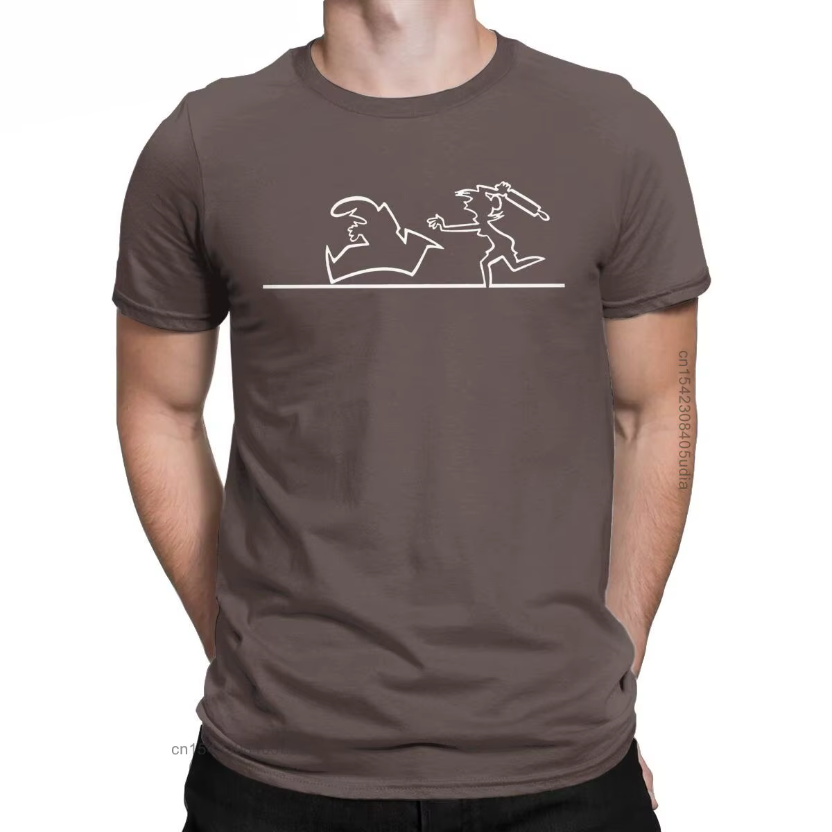 La Linea pour hommes Help Me t-shirts graphiques pur coton Vintage à manches courtes col rond T-Shirt