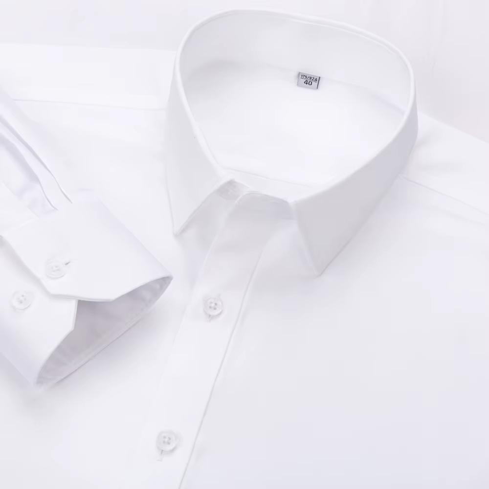 Chemise habillée basique pour hommes, coupe Standard, sans fer, couleur unie, Business formel, Premium, 100% coton, manches longues, chemises de travail et de bureau