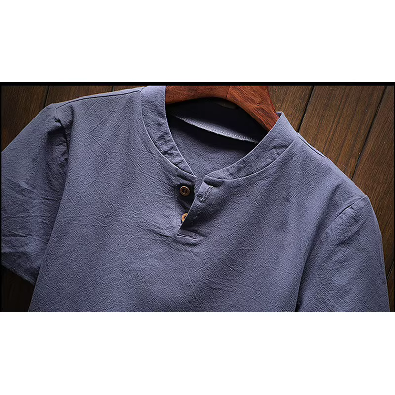 2025 nouvelle marque d'été T-Shirt hommes à manches courtes en vrac respirant coton lin