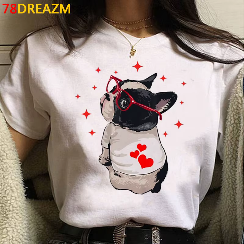 T-shirt imprimé bouledogue français Bull Terrier
