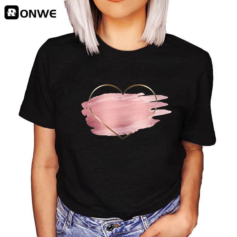 T-shirt noir graphique drôle pour femme