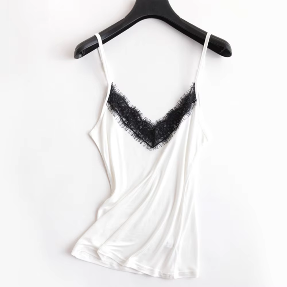 Soie debardeur femme dentelle femmes sous vetement satin
