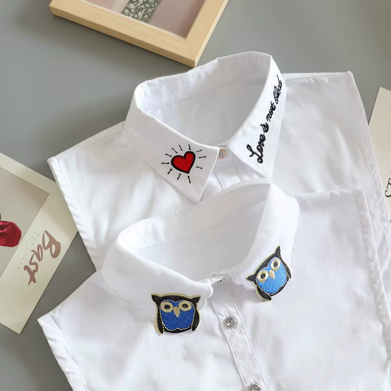 Demi-chemise à col amovible pour femme