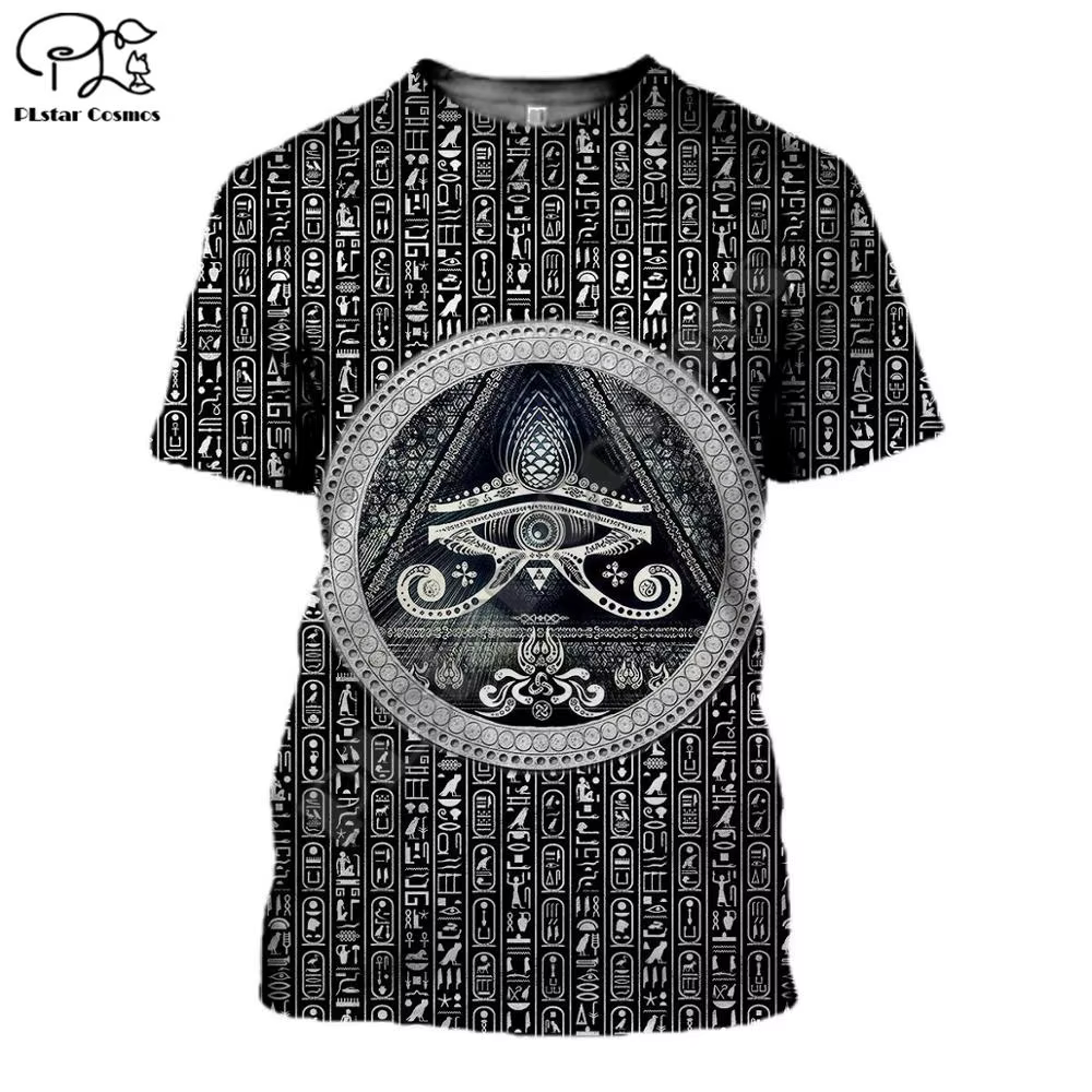 PLstar CosmosHorus ancien Horus dieu égyptien oeil d'egypte pharaon Anubis visage impression 3d T-shirt hommes/femmes unisexe Streetwear S-1