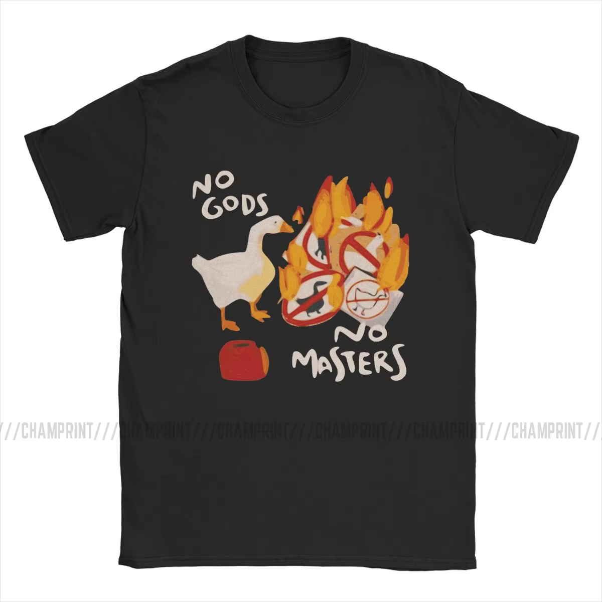 Untitled Goose Game No God No Prix Meme T-shirt drôle pour hommes
