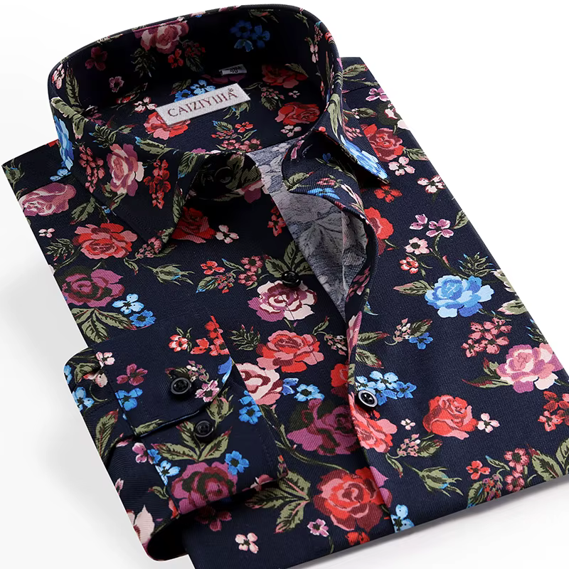 Chemise à imprimé floral pour hommes
