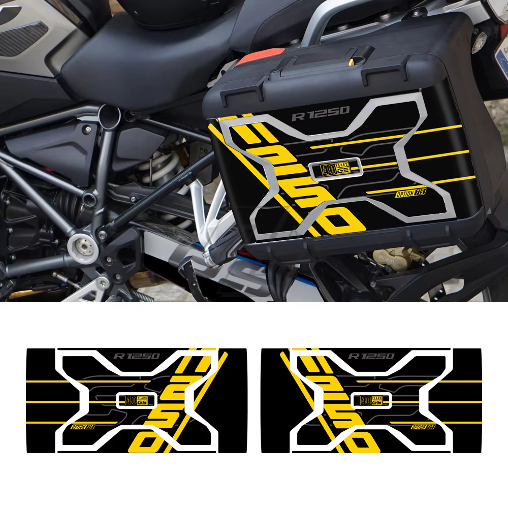 Étui à autocollants de moto pour BMW Vario Case 2013 – 2020 W/ R1250GS, autocollants Triple noir pour boîte de coffre