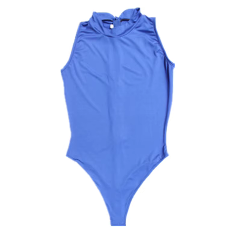 Maillot de bain pour femmes, petit col haut, bikini serré à l'entrejambe en T, Sukumizu à fente haute, corps saillant, natation